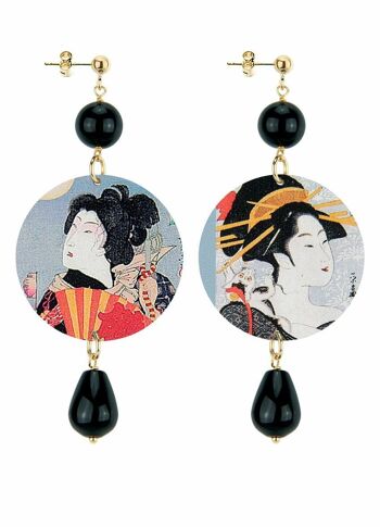 Boucles d'oreilles pour femme The Classic Geisha Black Fabriqué en Italie