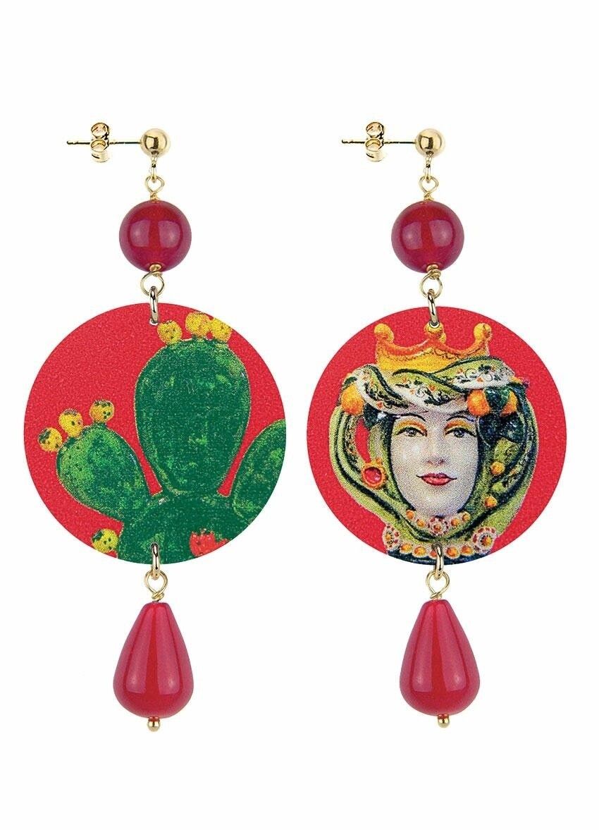 Orecchini Donna The Circle Classico Sicilia Cactus. Made in Italy