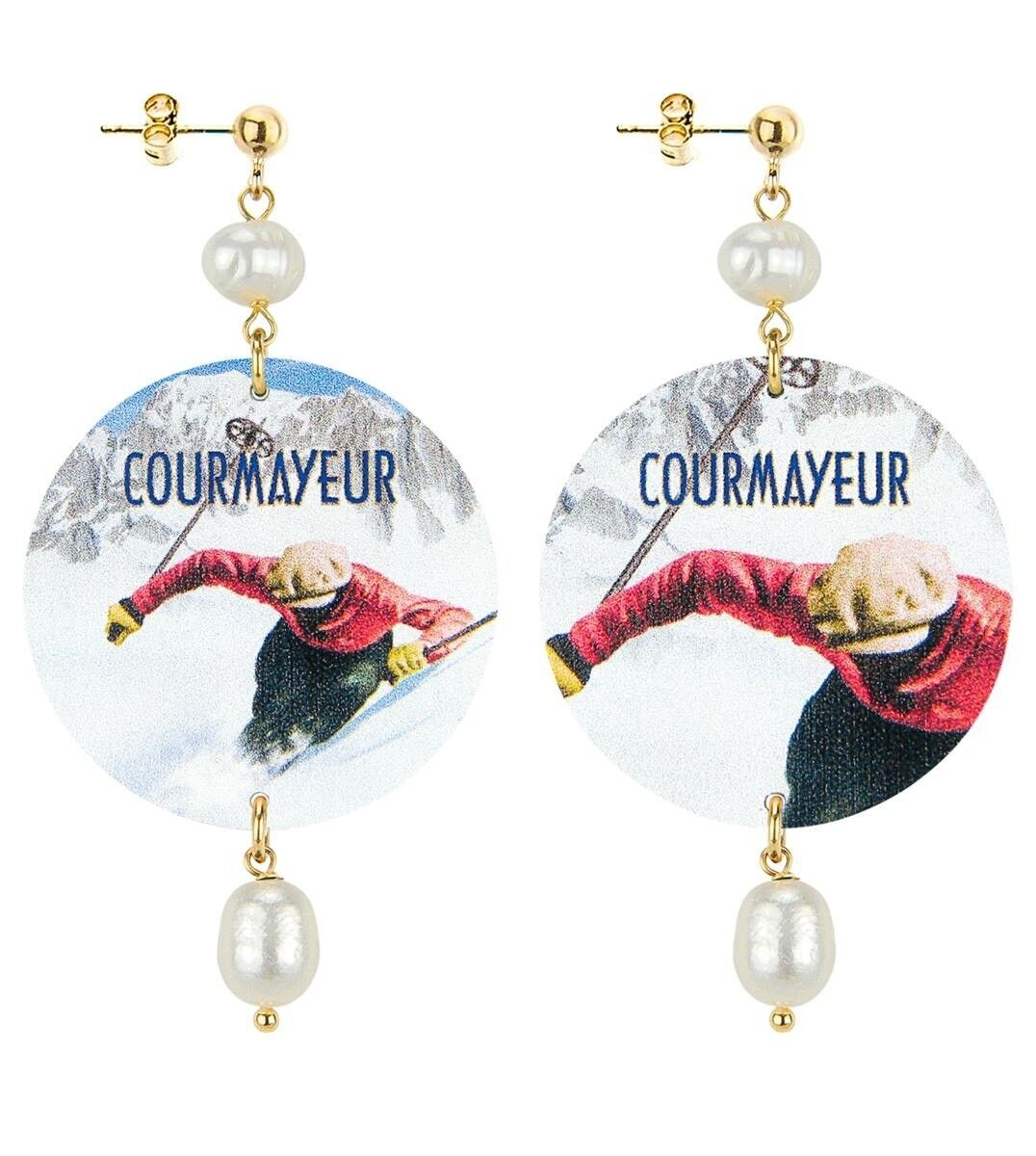 Orecchini Donna The Circle Classico Courmayeur Sciatore. Made in Italy