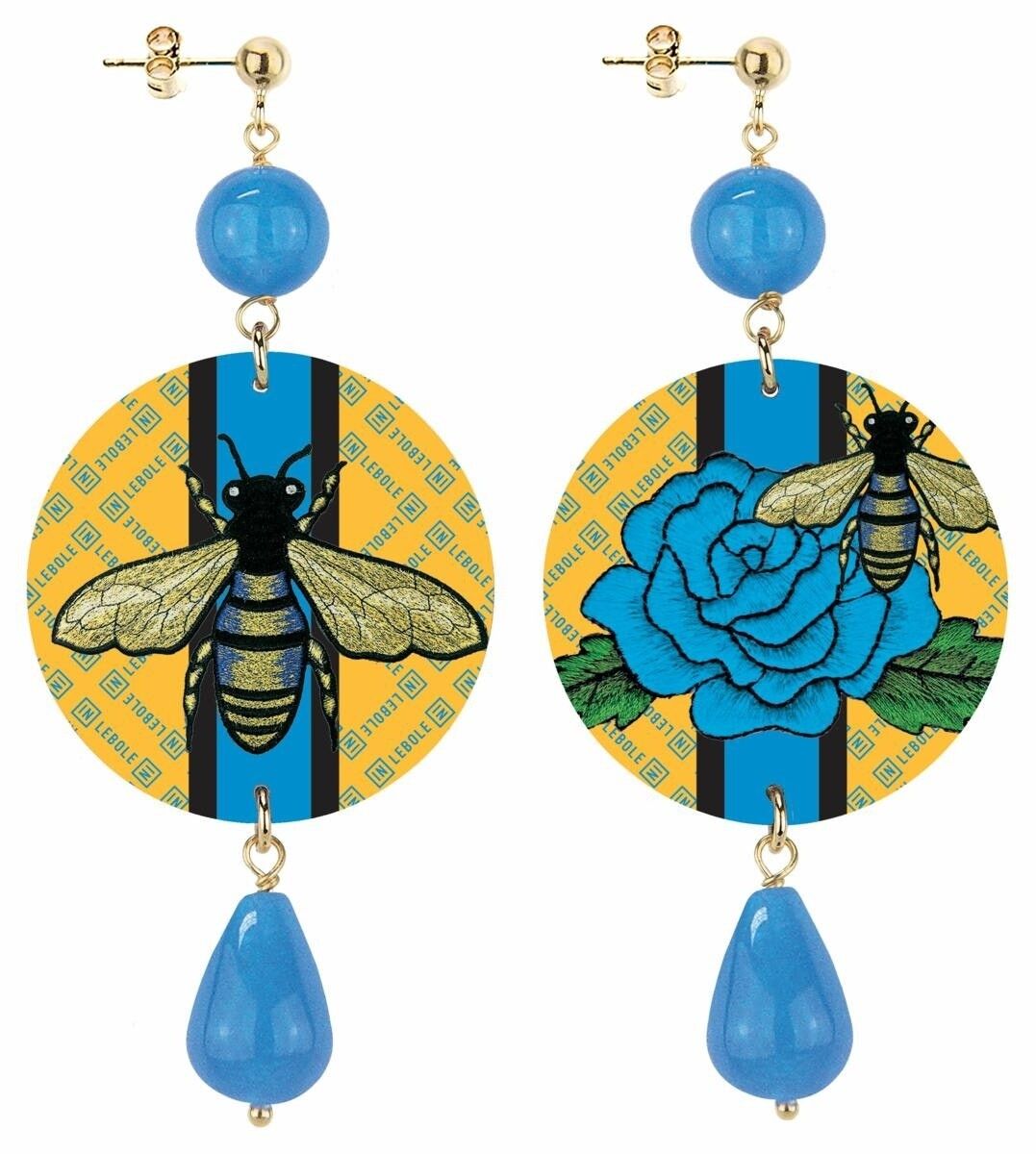 Feiern Sie den Frühling mit von der Natur inspiriertem Schmuck. The Circle Classic Biene und Rose Damenohrringe Made in Italy