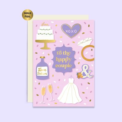 To The Happy Couple Wedding Card | Wedding Cards | Gold Foil