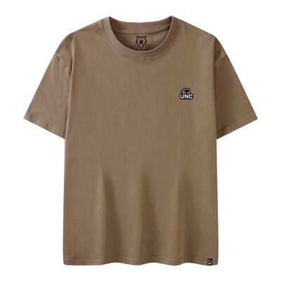 Einfarbiges braunes Oversize T-Shirt 250Gr