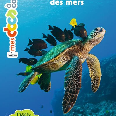 Libro documentario con adesivi - Animali marini - Collezione "My docs to stick" Junior Nature Challenges
