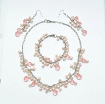 Parure Monika rose perles 1