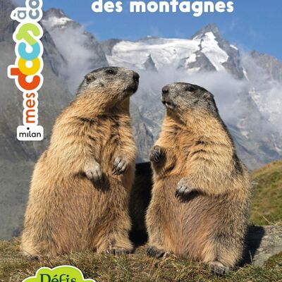 Libro documental con pegatinas - Animales de montaña - Colección "Mis docs para pegar" Junior Nature Challenges