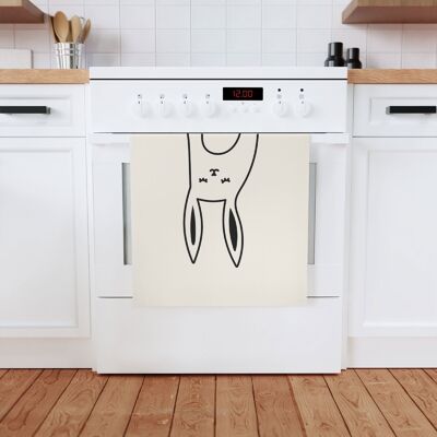 Rabbit Cotton Tea Towel, 50 x 70 cm, organic cotton