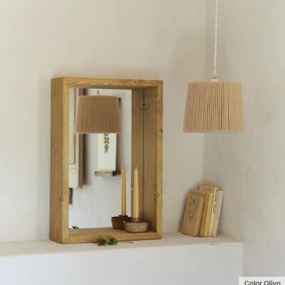 Espejo estante rectangular Biel / blanco envejecido
