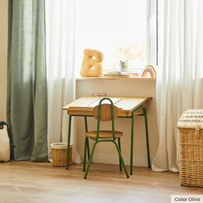 Set escritorio y silla infantil Nauzet / natural