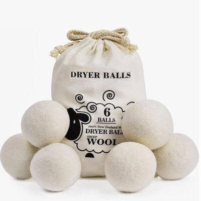6 Organic Wool Dryer Balls loose