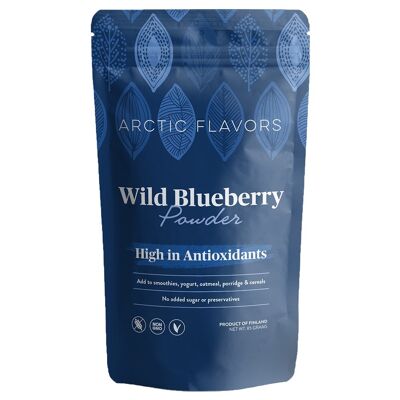 Wild Blueberry Powder (Heidelbeere) 85 g/3 oz aus Finnland von Arctic Flavours – 100 % wilde Blaubeere, ohne Zusatz von Zucker oder Konservierungsstoffen