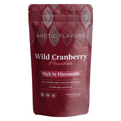 Wild Cranberry Powder 85 g/3 oz aus Finnland von Arctic Flavors – 100 % wilde Cranberry, ohne Zusatz von Zucker oder Konservierungsstoffen