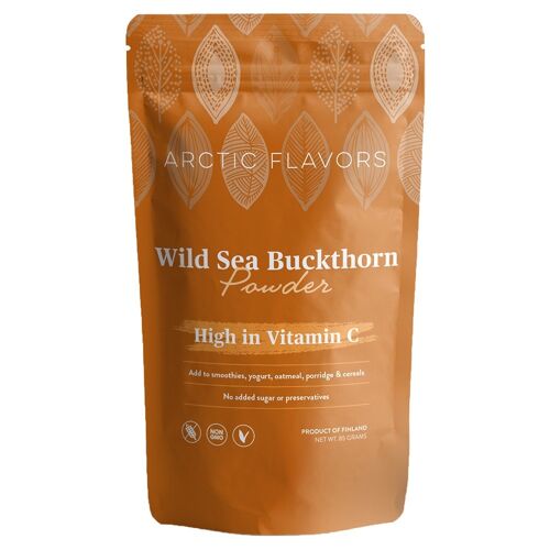 Sea Buckthorn Powder 85g/3oz from Finland by Arctic Flavors - 100% wild sea buckthorn, no sugar or preservatives added