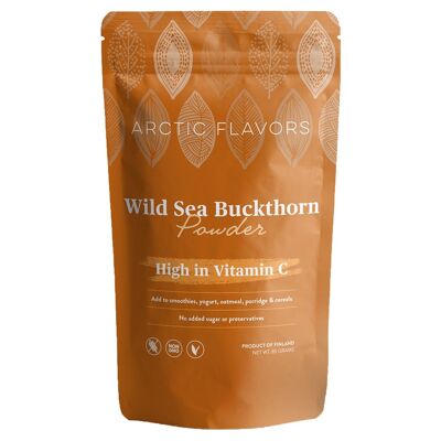 Sea Buckthorn Powder 85g/3oz from Finland by Arctic Flavors - 100% wild sea buckthorn, no sugar or preservatives added