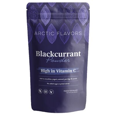 Schwarze Johannisbeerpulver 85 g/3 oz aus Finnland von Arctic Flavors – 100 % schwarze Johannisbeere, ohne Zusatz von Zucker oder Konservierungsstoffen