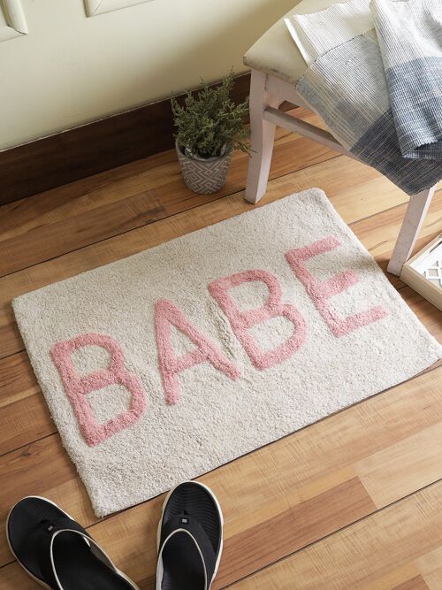 Babe Hand Tufted Cotton Bath Mat Washable Bathroom Mat