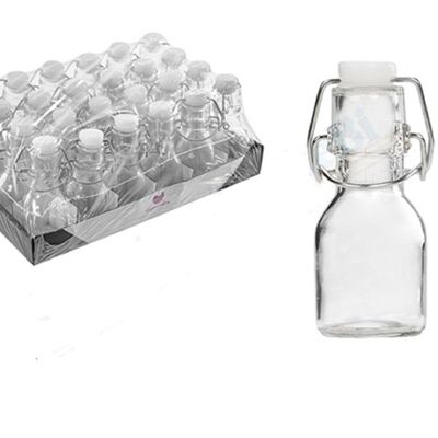 Set 24 Stück Miniflaschen mit luftdichtem Verschlussdeckel Größe 70 ml Weinlikör Grappa