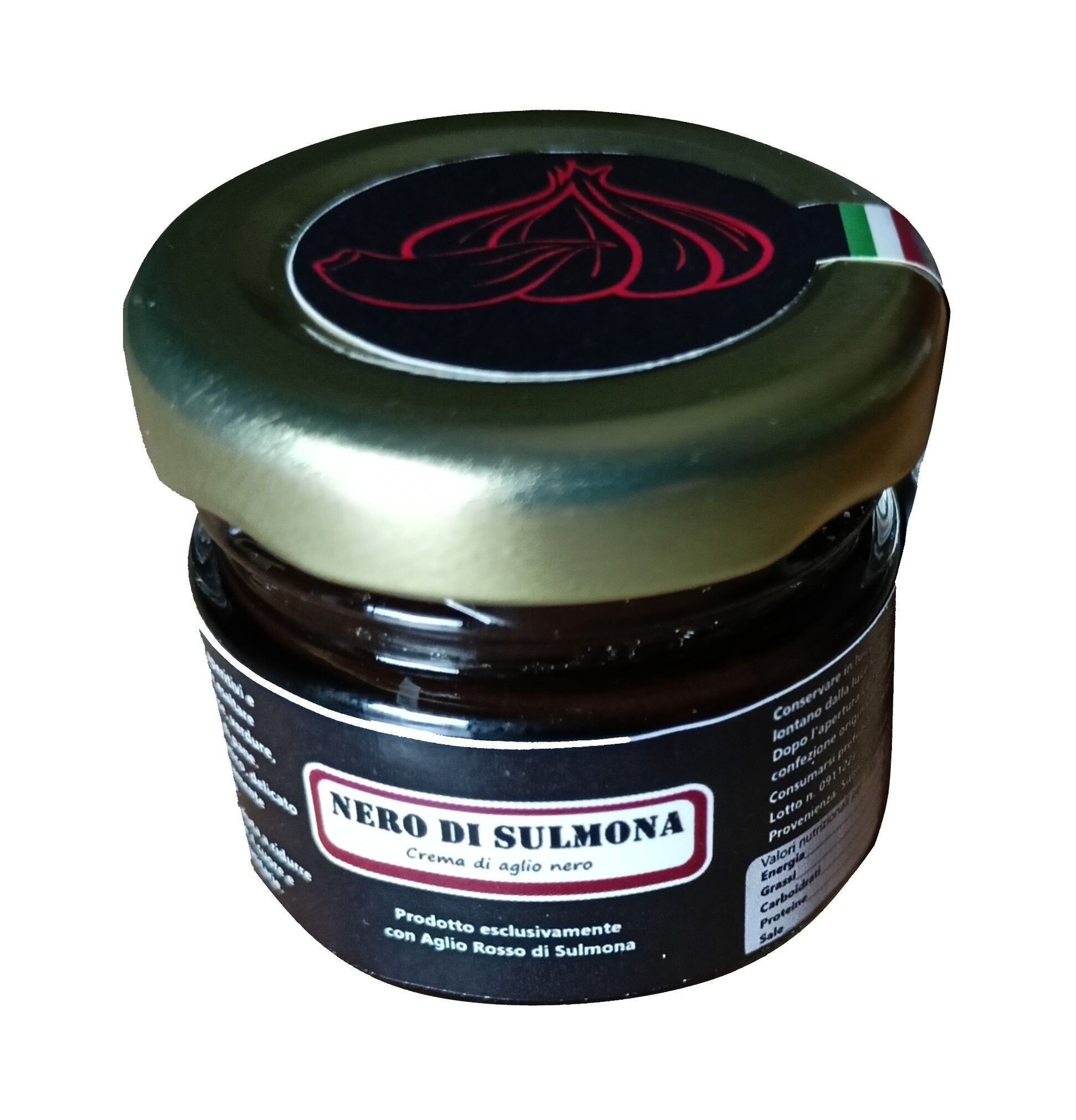 Crema di aglio nero (100 %) Produkt mit Pregiato Aglio Rosso di Sulmona (Italien-Abruzzen)