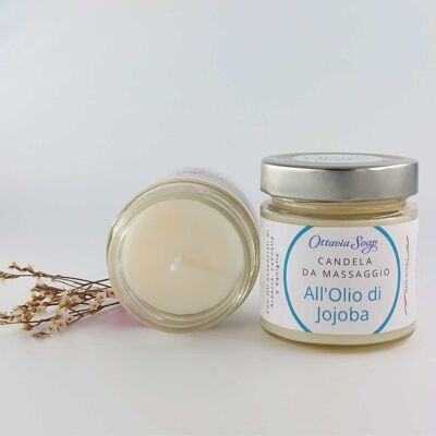 Candela da Massaggio con Olio di Jojoba ed Oli Essenziali di Arancia, Cannella, Vaniglia