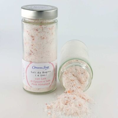 Sales de Baño "4 Salts" con Sal de Epsom, Sal Rosa y Aceites Esenciales de Lavanda y Cítricos