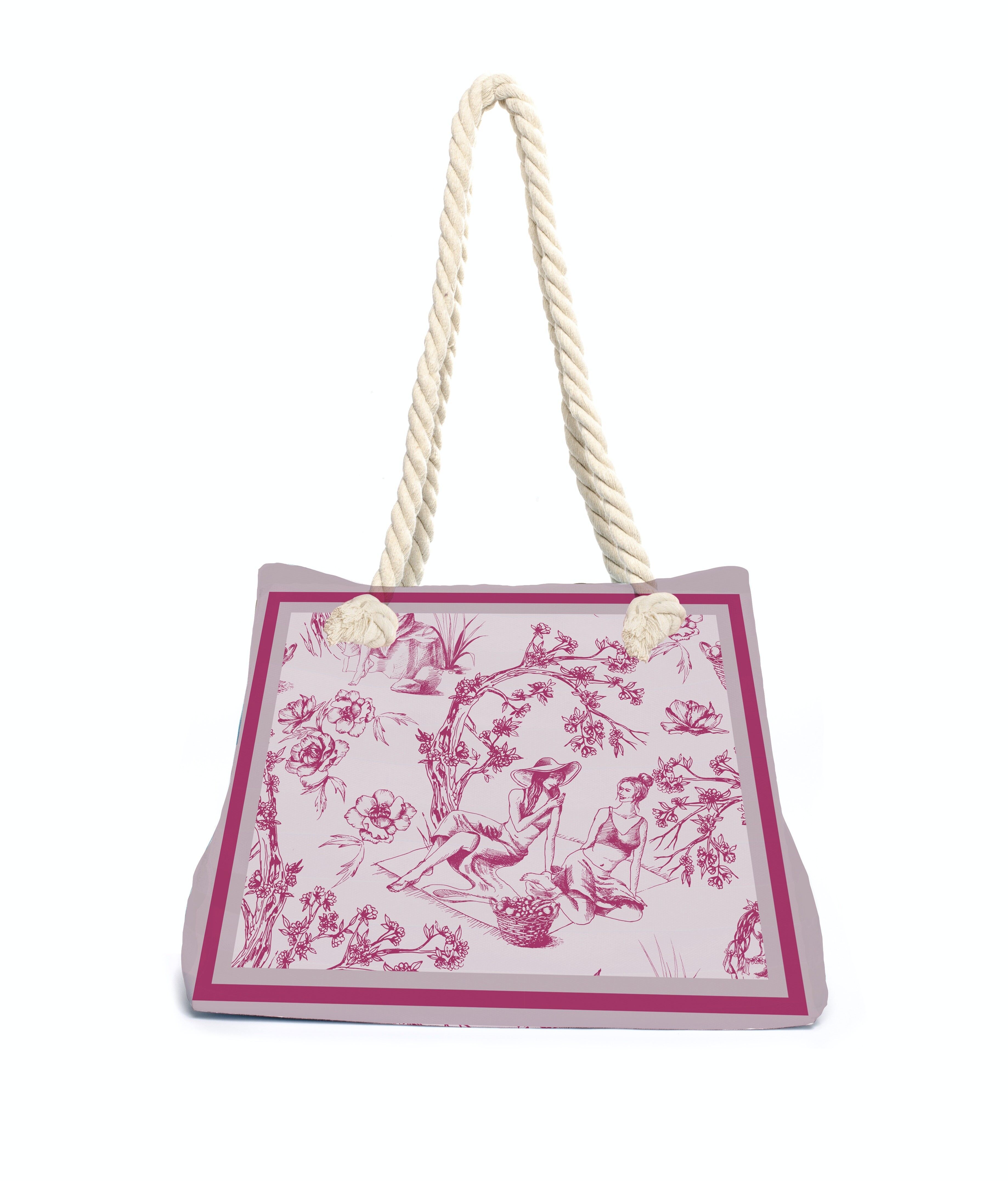 Bolsa de playa Toile de Jouy