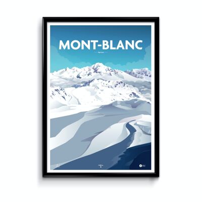 Affiche Mont-Blanc Bleu