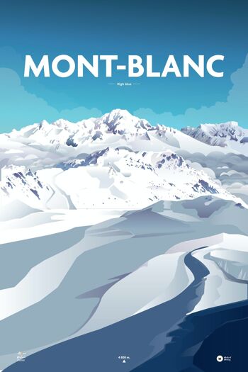 Affiche Mont-Blanc Bleu 2