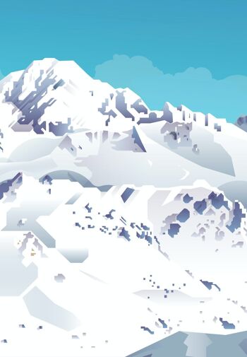 Affiche Mont-Blanc Bleu 3