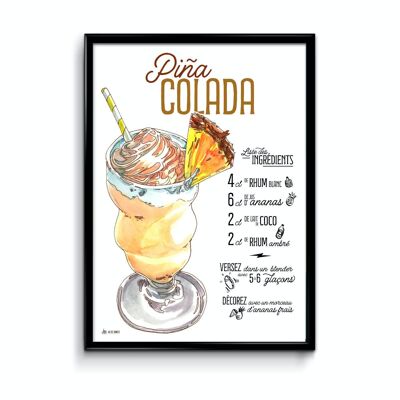 Pina colada cocktail poster