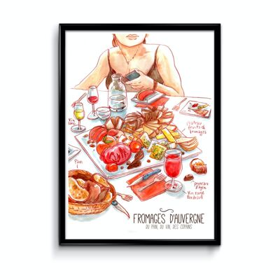 Auvergne cheese platter poster