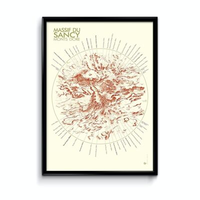 Poster della mappa del massiccio del Sancy