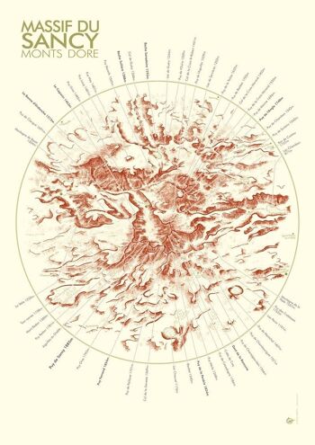 Affiche Carte Massif du Sancy 2