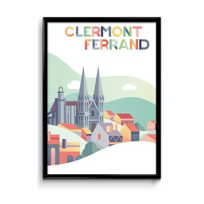 Clermont-Ferrand Pop Cathedral Poster