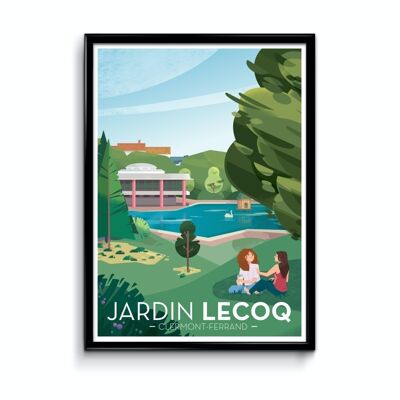 Poster Jardin Lecoq and lake Clermont-Ferrand