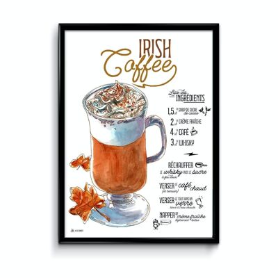 Poster di cocktail di caffè irlandese
