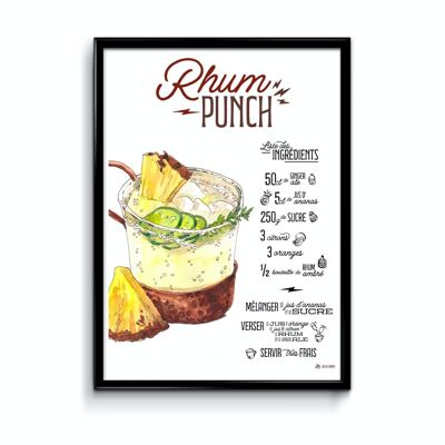 Affiche Cocktail Rhum Punch