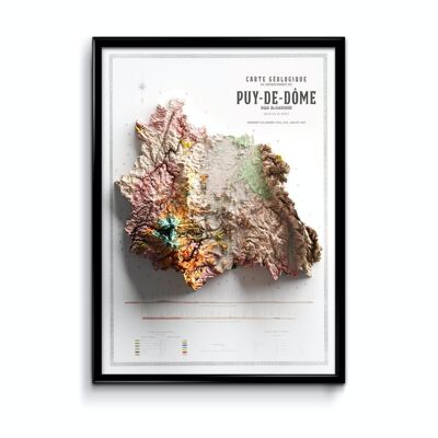 Affiche Carte géologique 3D du Puy-de-Dôme