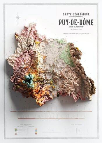 Affiche Carte géologique 3D du Puy-de-Dôme 2