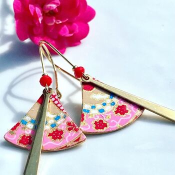 Boucles d'oreilles japonaises papier pièces uniques 3