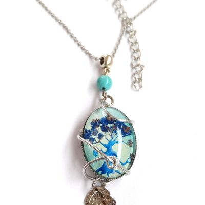 Guillotin Oak Talisman Pendant & Turquoise Pearl