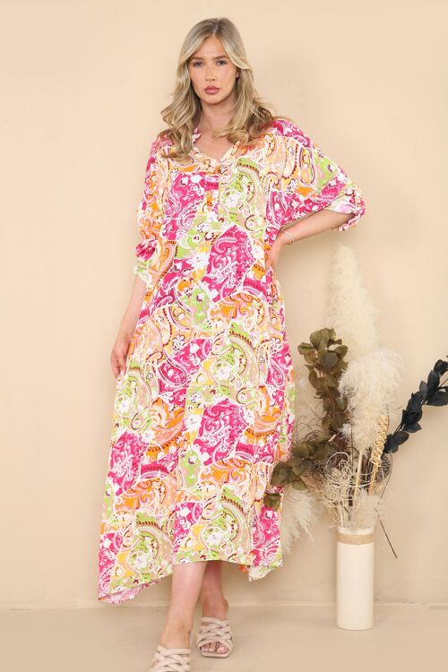 Paisley pattern maxi dress