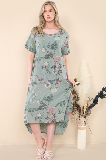 Robe fleurie en coton respirant 1