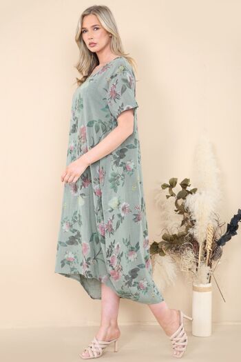 Robe fleurie en coton respirant 2