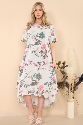 Robe fleurie en coton respirant 4