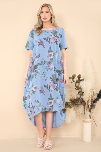 Robe fleurie en coton respirant 5