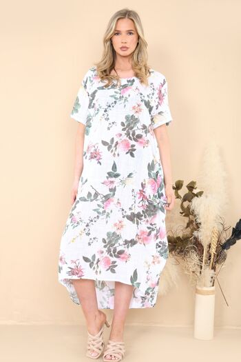 Robe fleurie en coton respirant 10