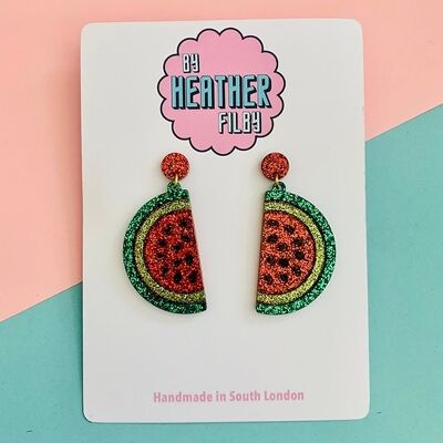 Watermelon Glitter Earrings