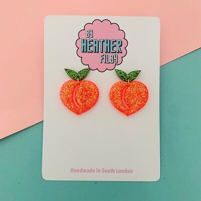 Peach Glitter Earrings