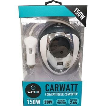 Convertisseur de voiture 150W Compact CARWATT Gris 2