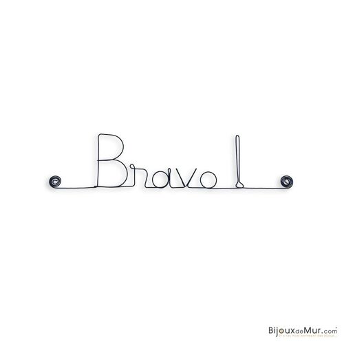 Message en fil métallique " Bravo ! " - Décoration Murale à punaiser - Bijoux de Mur