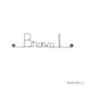 Message en fil métallique " Bravo ! " - Décoration Murale à punaiser - Bijoux de Mur 1